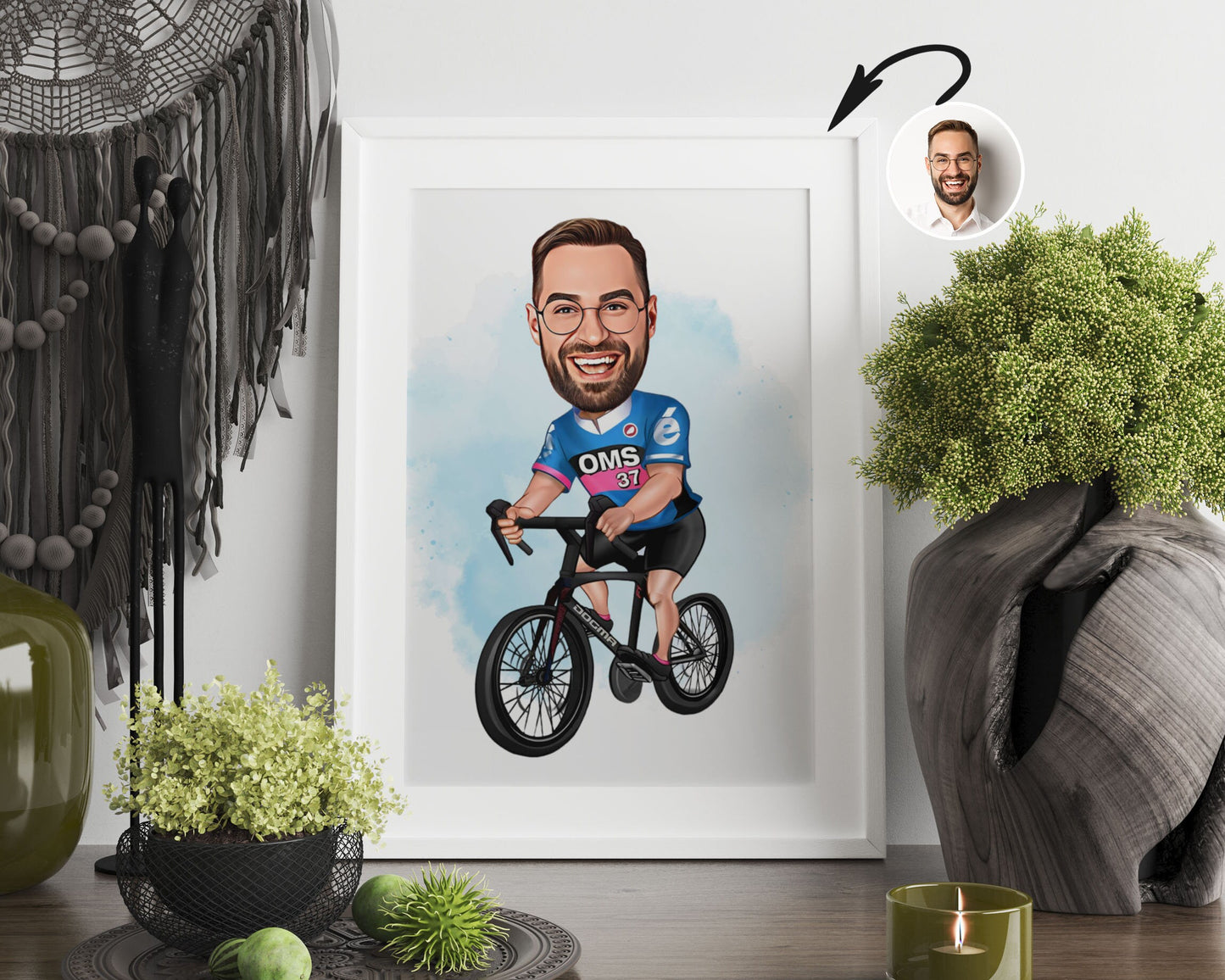 Personalised Cycling Caricature