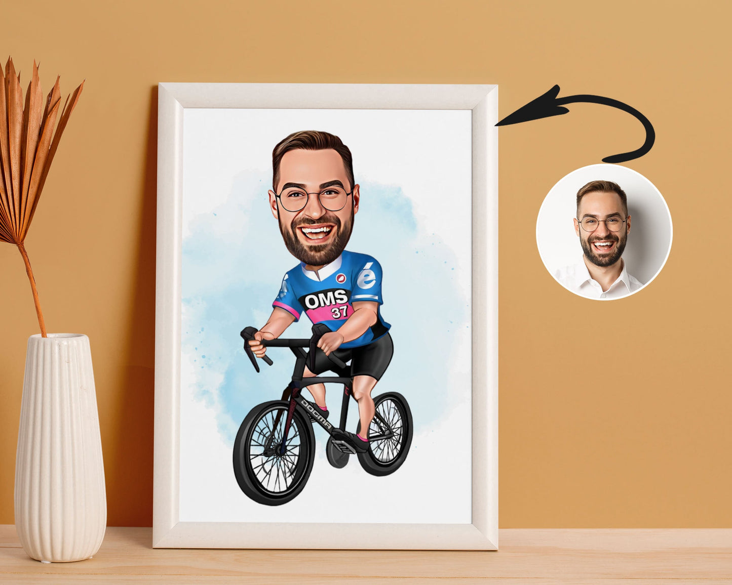 Personalised Cycling Caricature