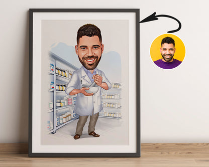 Personalised Pharmacist Caricature