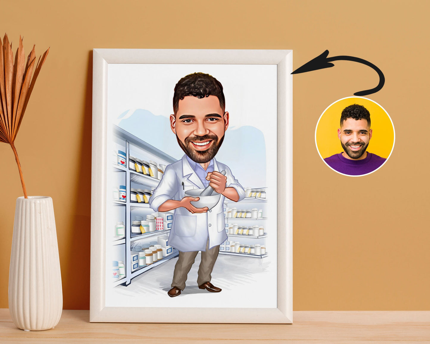 Personalised Pharmacist Caricature