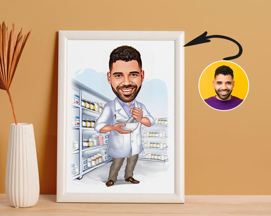 Personalised Pharmacist Caricature