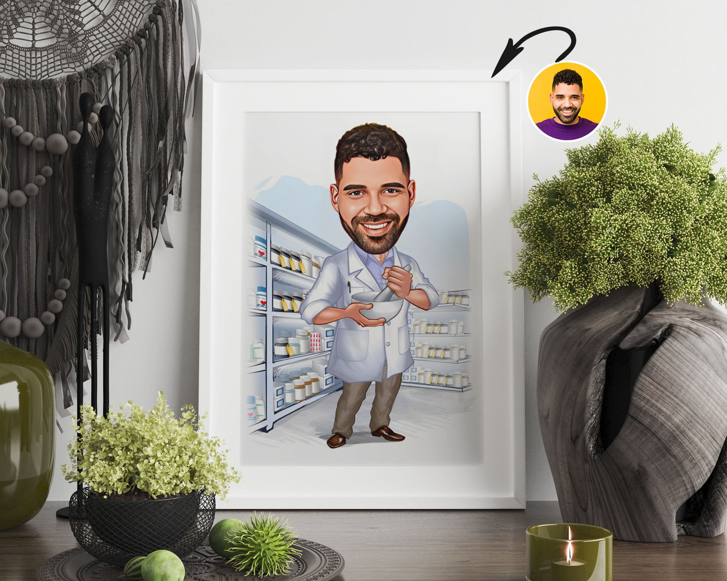 Personalised Pharmacist Caricature