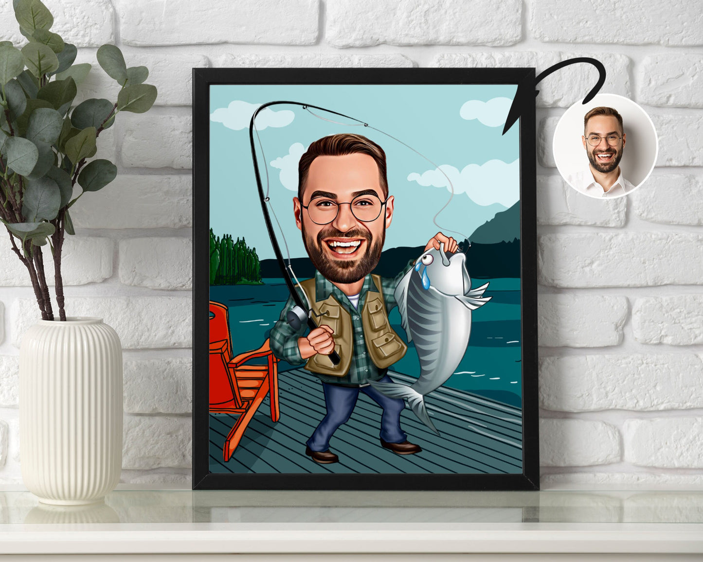 Personalised Fishing Caricature
