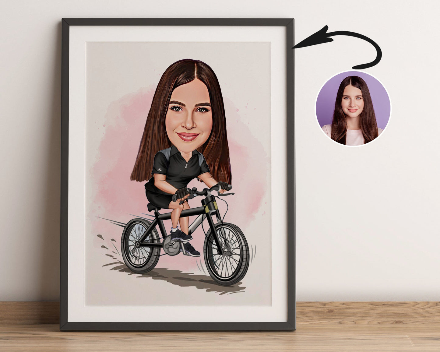 Personalised Cycling Caricature