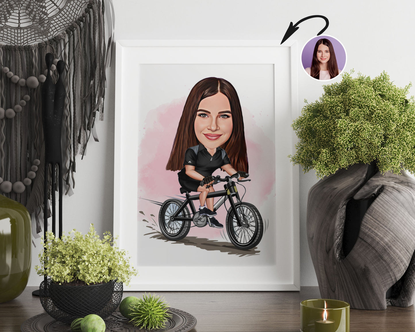 Personalised Cycling Caricature