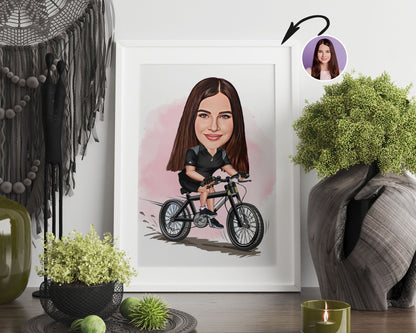 Personalised Cycling Caricature