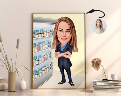 Personalised Pharmacist Caricature