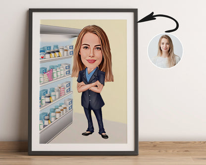 Personalised Pharmacist Caricature