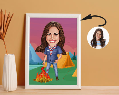 Personalised Camping Caricature