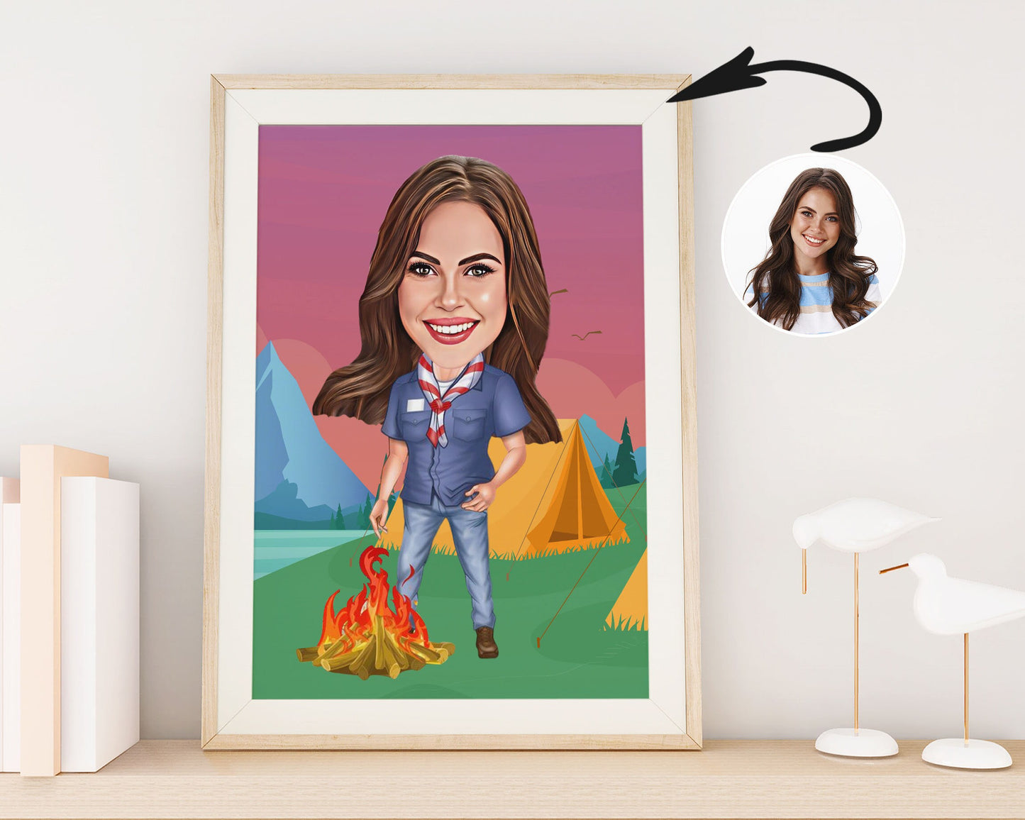 Personalised Camping Caricature