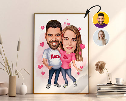 Personalised Couples Caricature