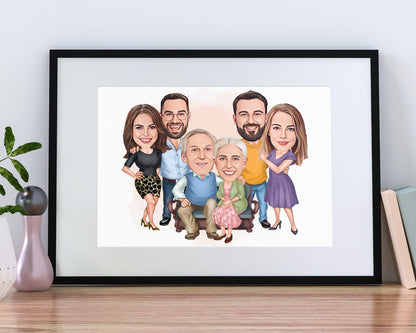 Personalised Family Caricature