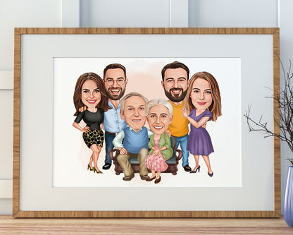 Personalised Family Caricature