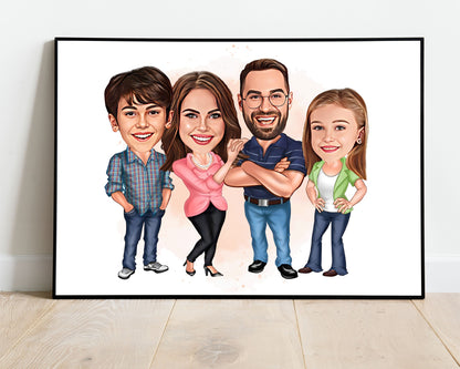 Personalised Family Caricature