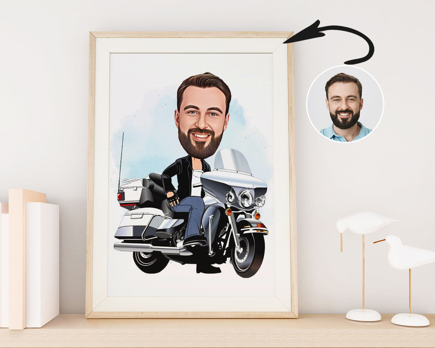 Personalised Motorcycle Caricature