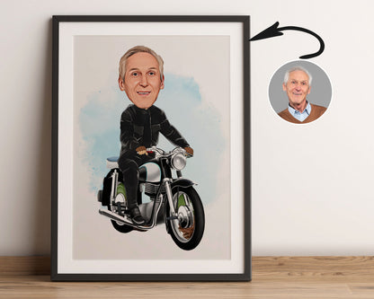 Personalised Motorcycle Caricature