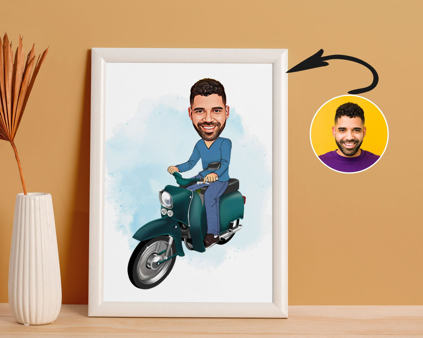 Personalised Motorcycle Caricature