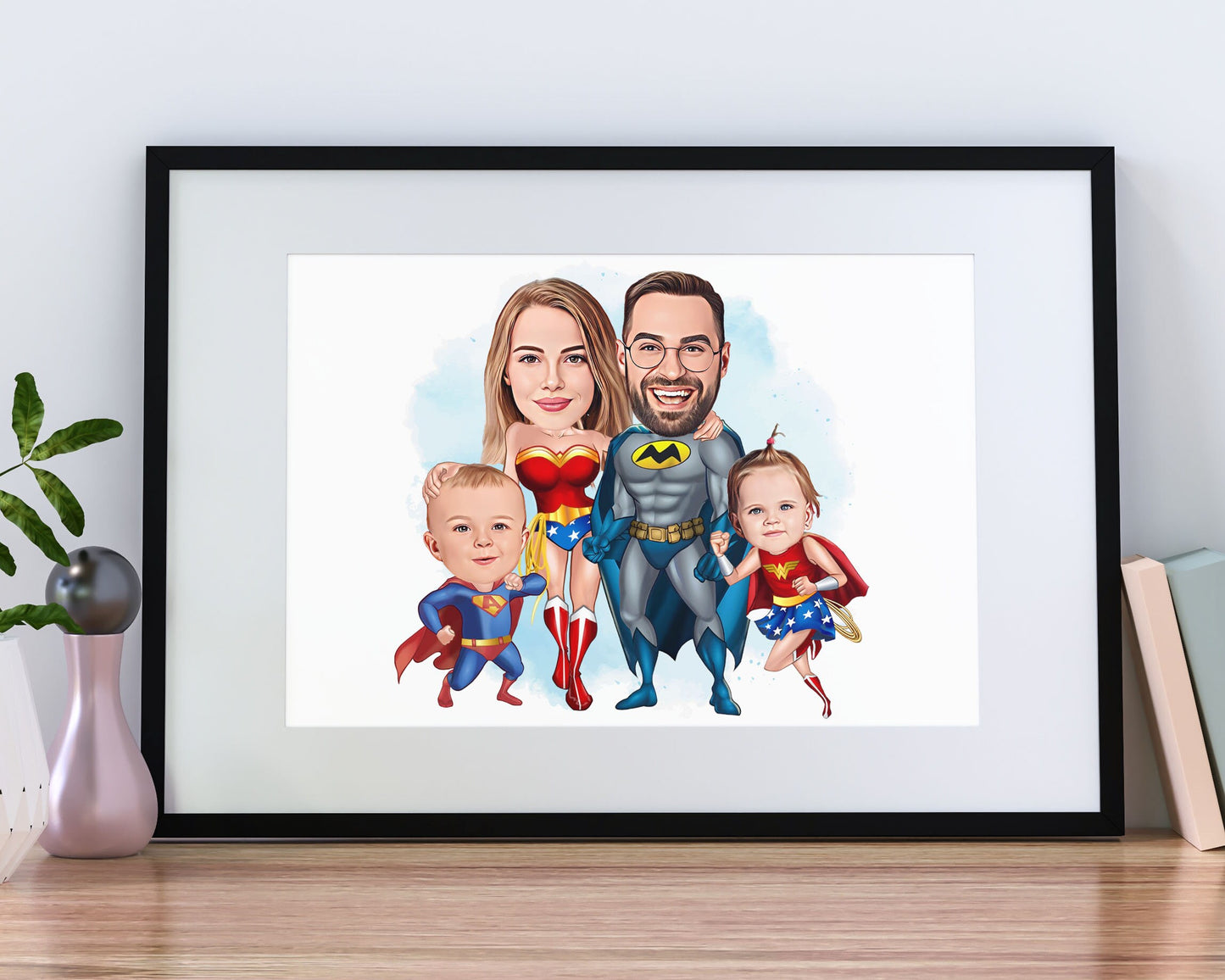 Personalised Super Hero Family Caricature