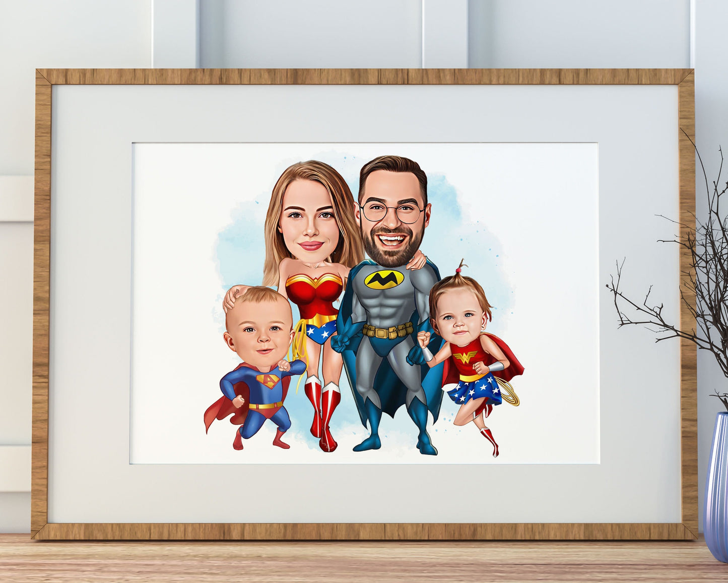 Personalised Super Hero Family Caricature