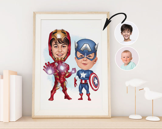 Personalised Super Hero Kids Caricature