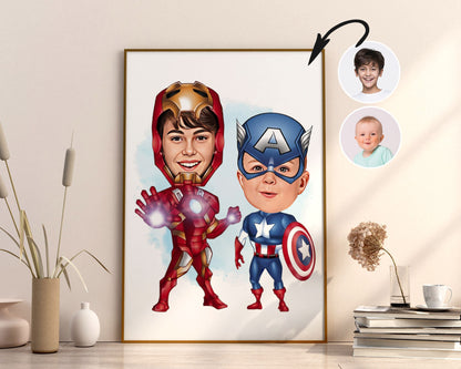 Personalised Super Hero Kids Caricature