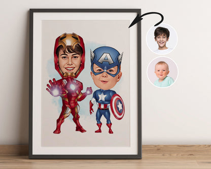 Personalised Super Hero Kids Caricature