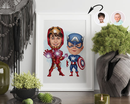 Personalised Super Hero Kids Caricature