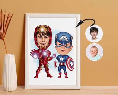 Personalised Super Hero Kids Caricature