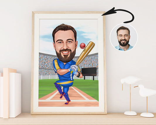 Personalised Baseball Caricature