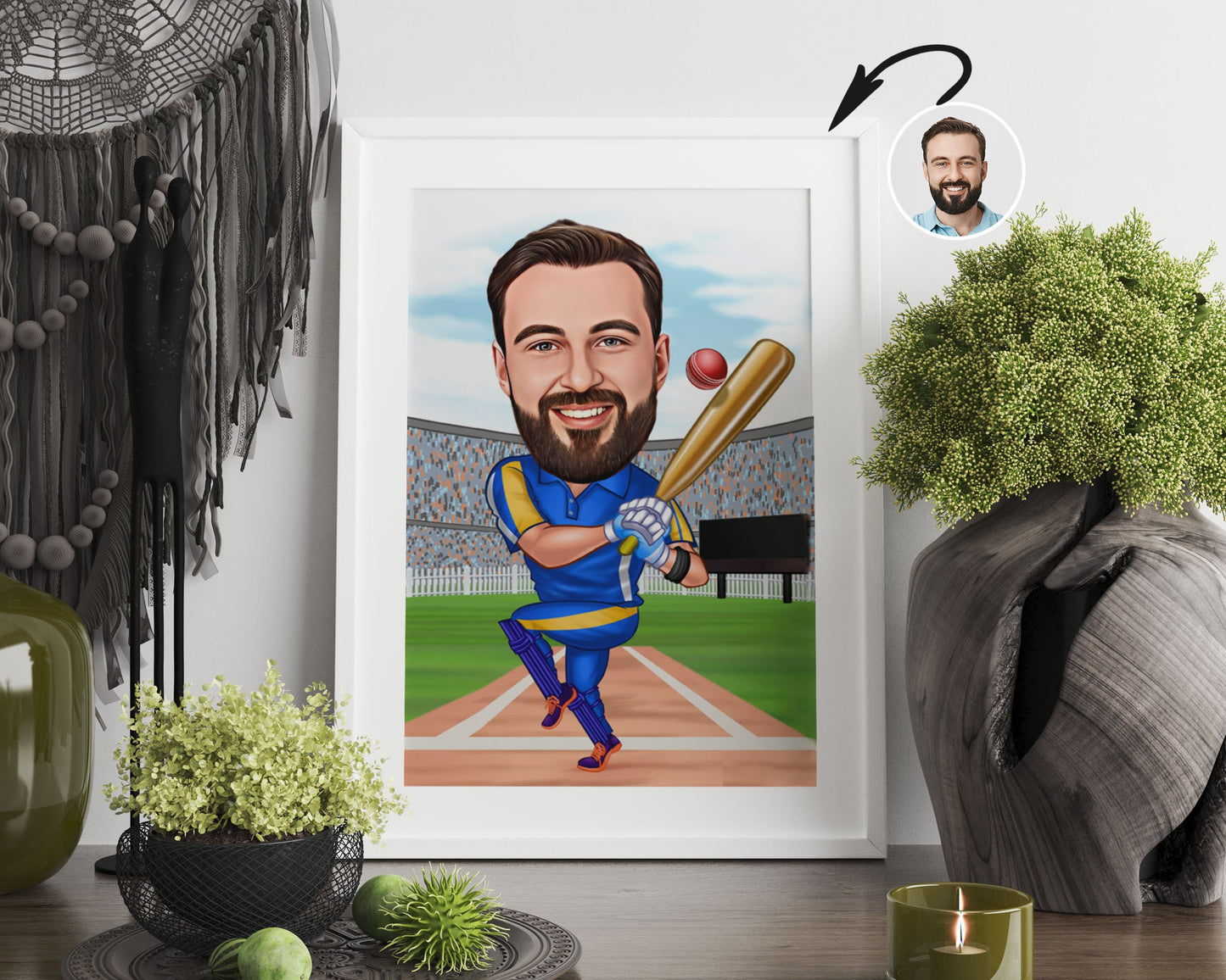 Personalised Baseball Caricature