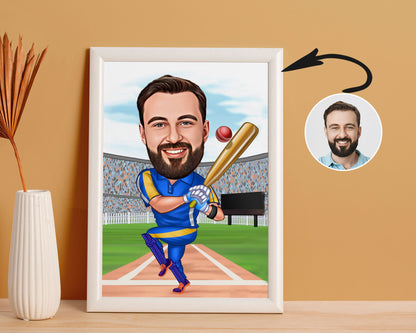 Personalised Baseball Caricature