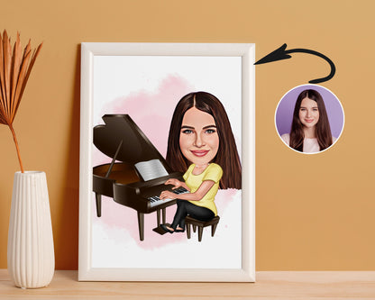 Personalised Pianist Caricature