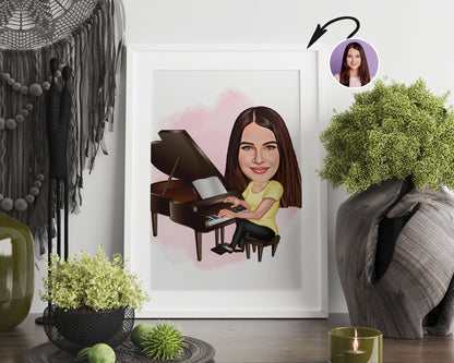 Personalised Pianist Caricature