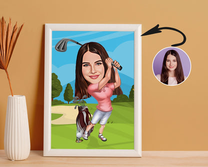 Personalised Golfing Caricature