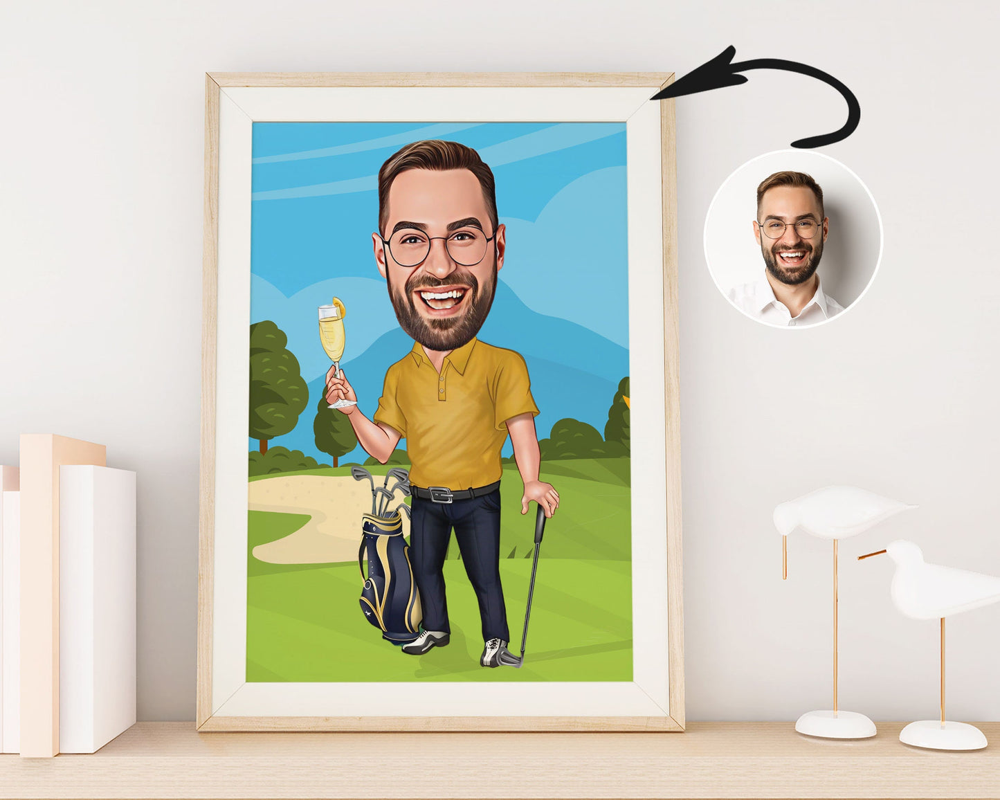 Personalised Golfing Caricature