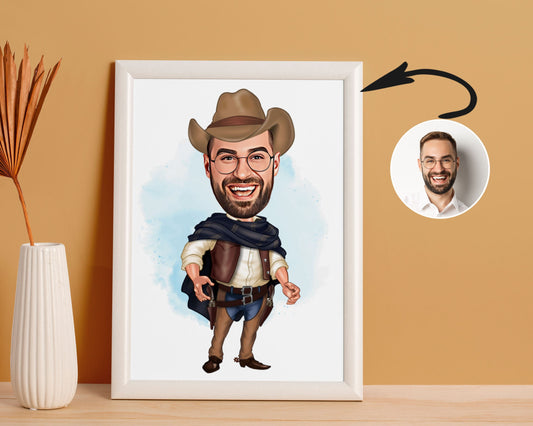 Personalised Cowboy Caricature