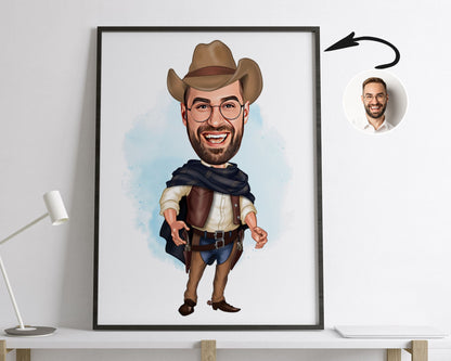 Personalised Cowboy Caricature