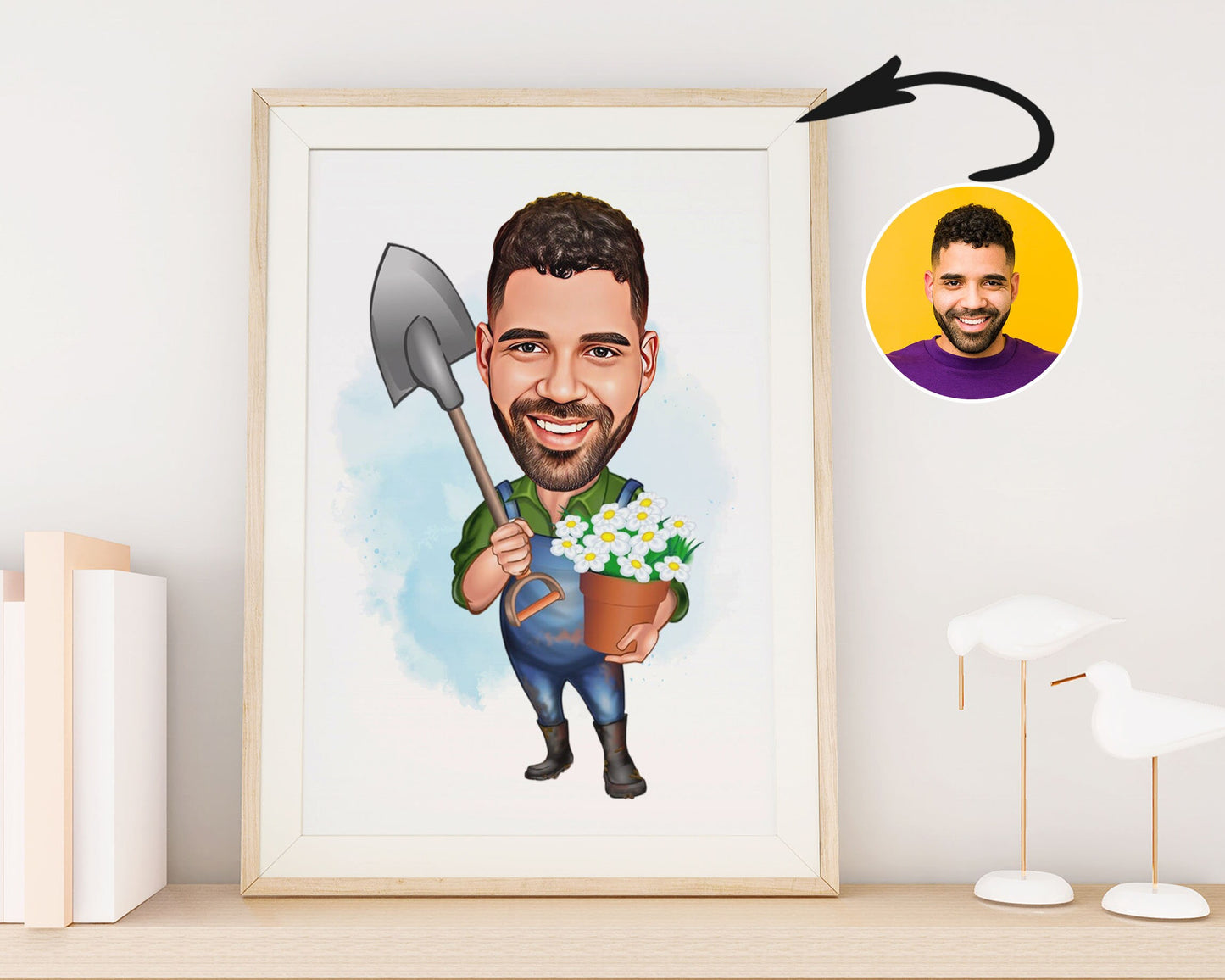 Personalised Gardening Caricature