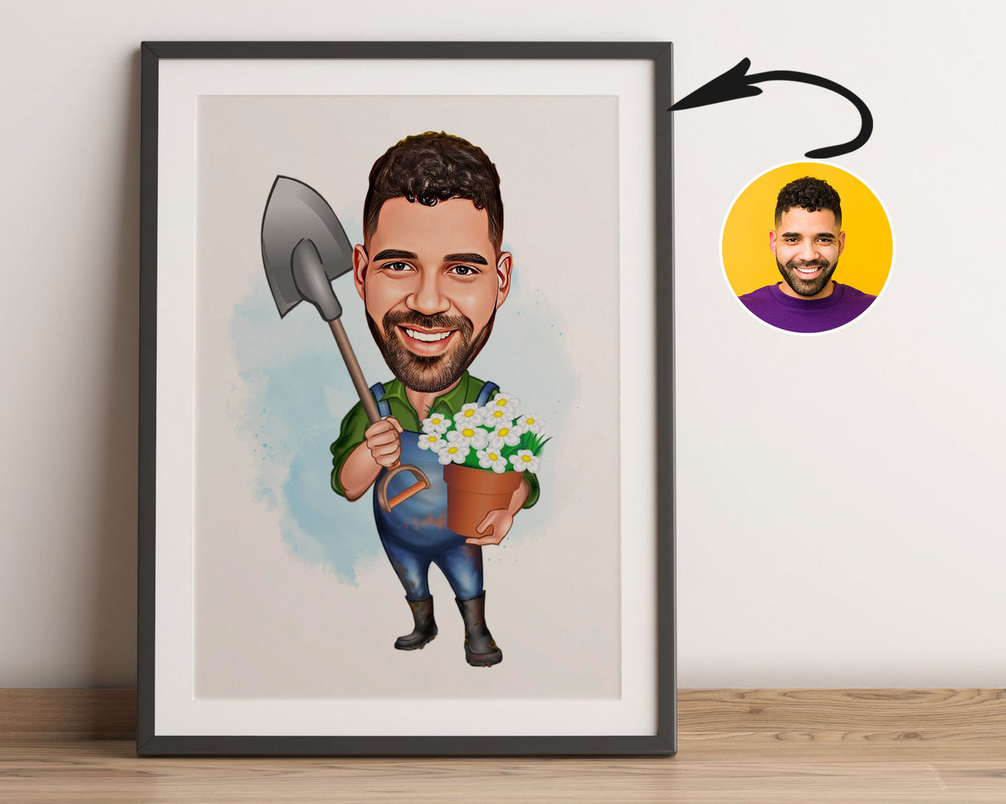 Personalised Gardening Caricature