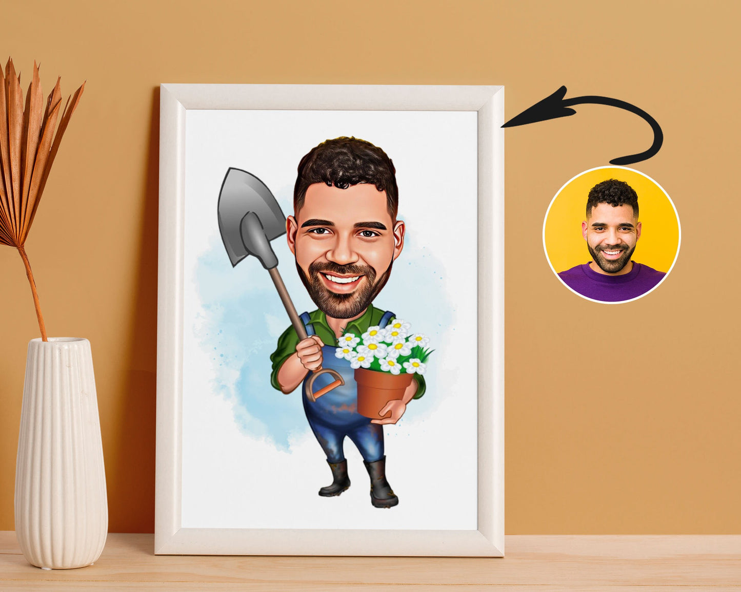 Personalised Gardening Caricature