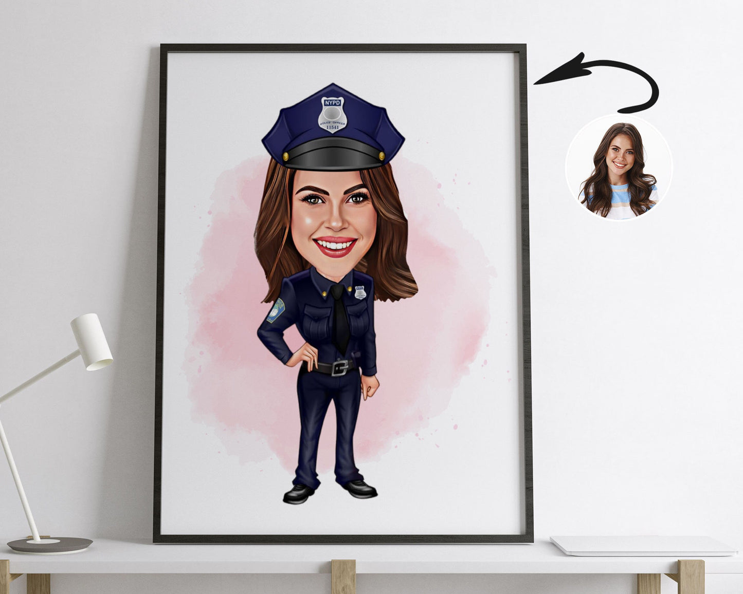 Personalised Police Officer Caricature