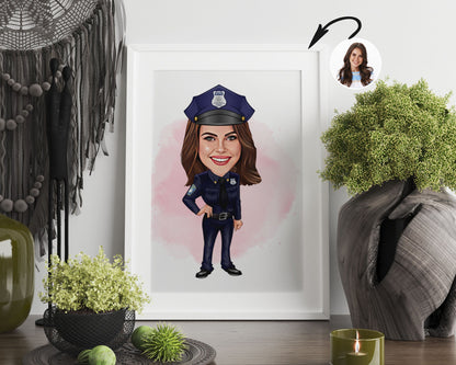Personalised Police Officer Caricature