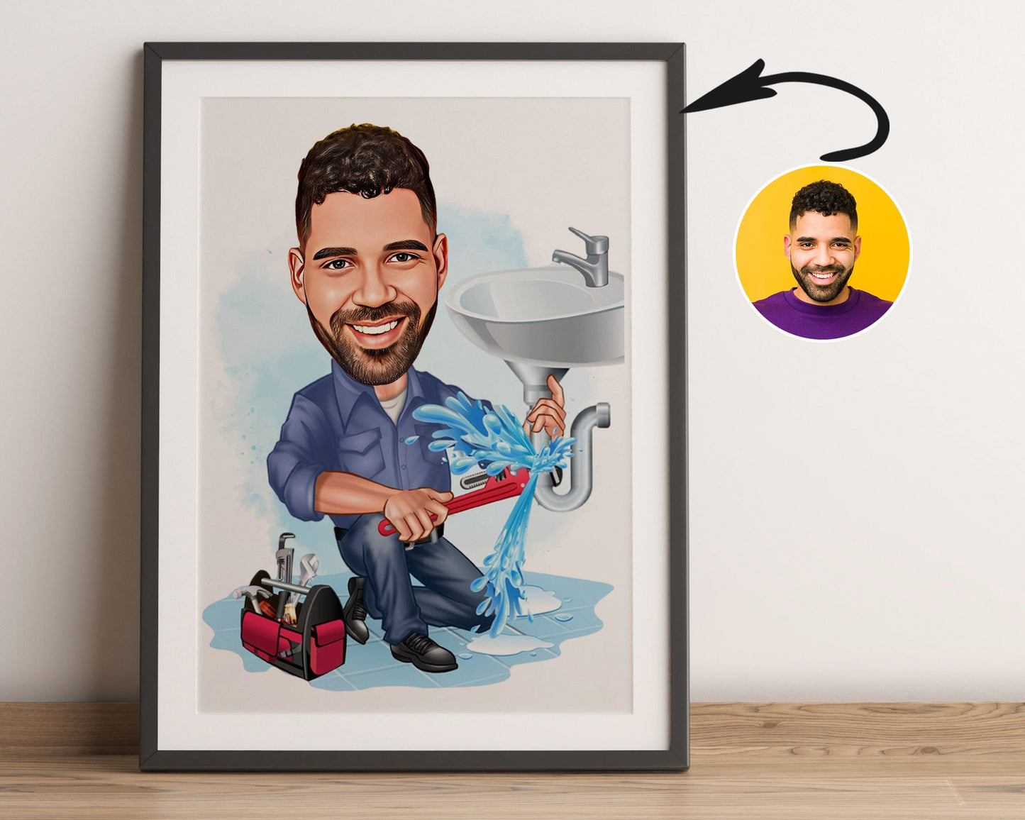 Personalised Plumber Caricature