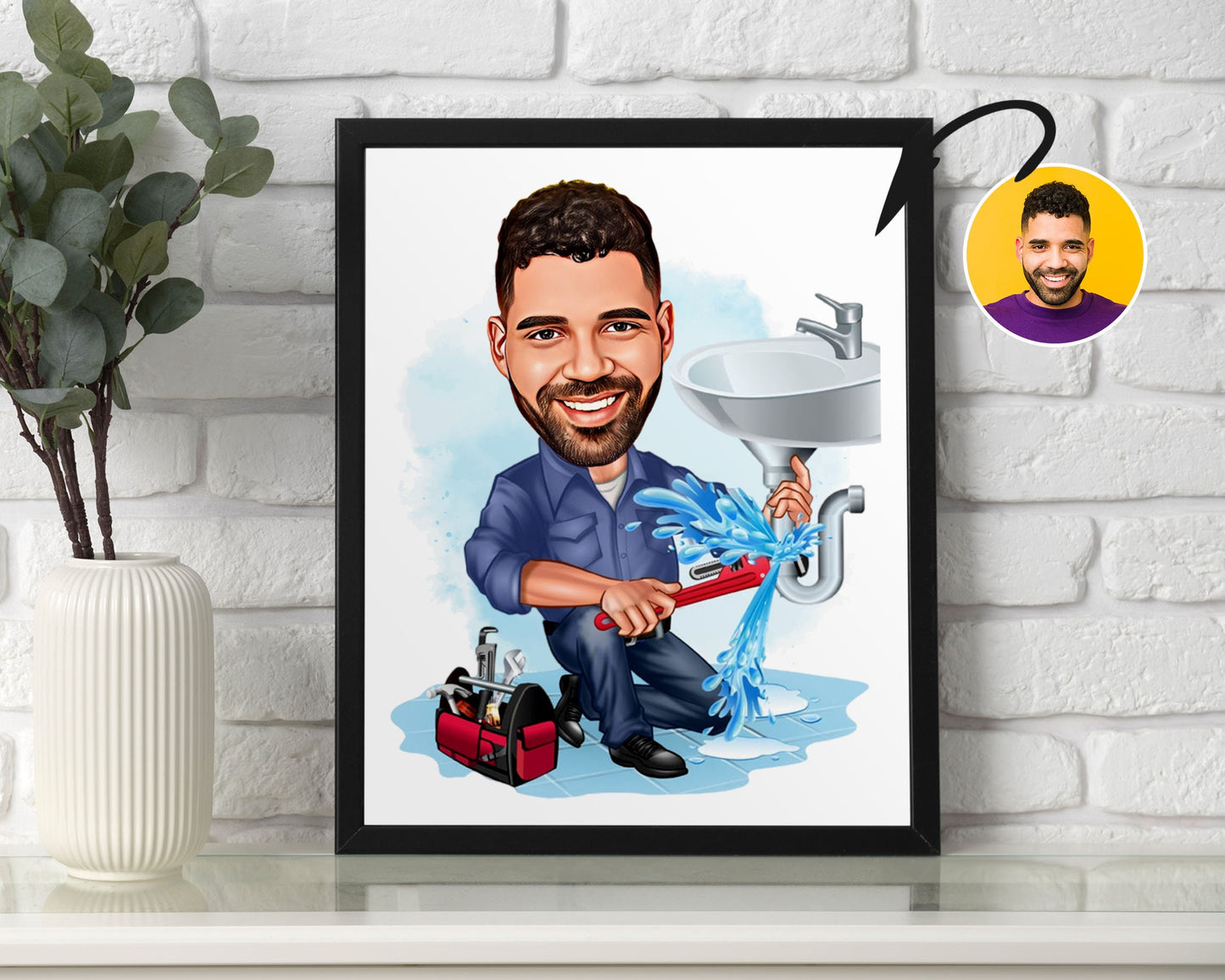 Personalised Plumber Caricature