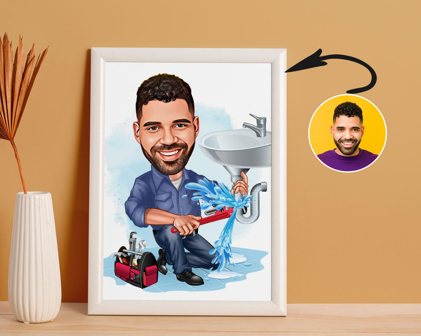 Personalised Plumber Caricature