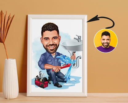 Personalised Plumber Caricature