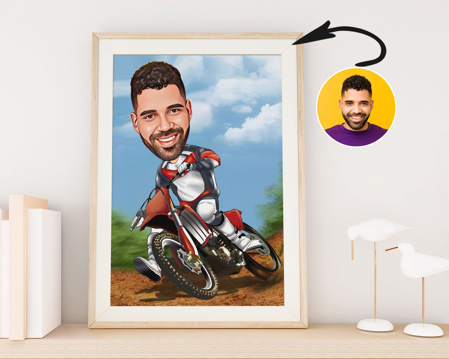 Personalised Motorcycle Caricature