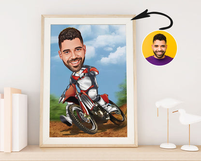 Personalised Motorcycle Caricature