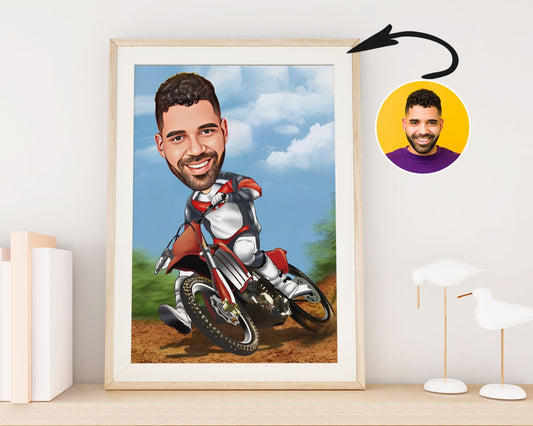 Personalised Motorcycle Caricature