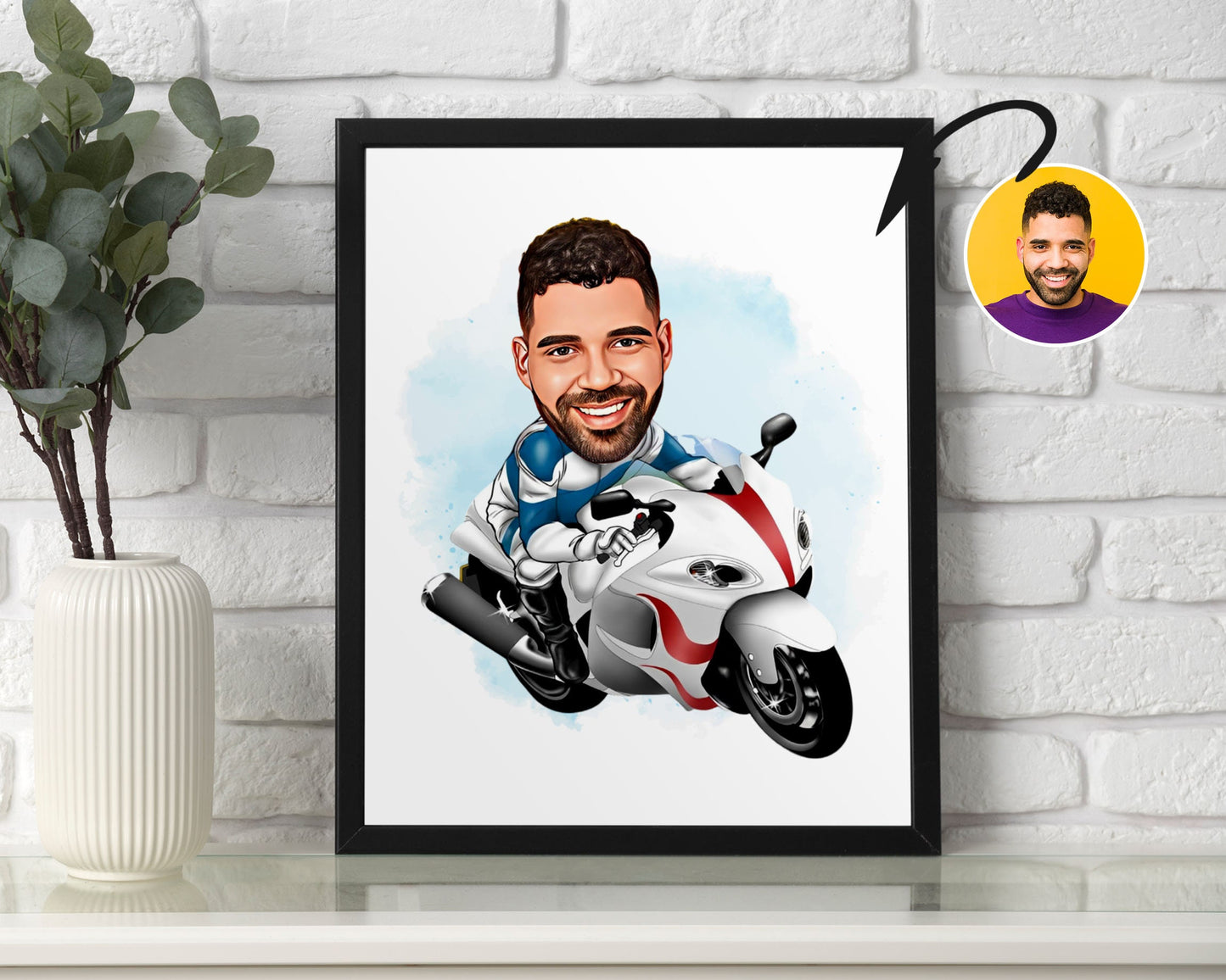 Personalised Motorcycle Caricature